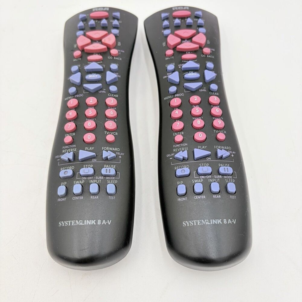 2 Universal Remote Control Black Tested Cleaned TV VCR CRK76S62 R029